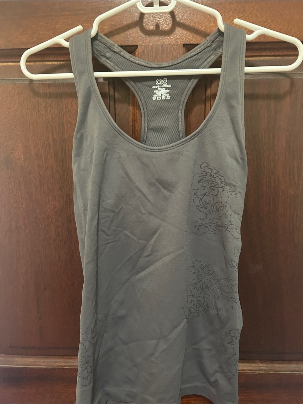 Women’s Dark Gray Floral Racerback Tank Top